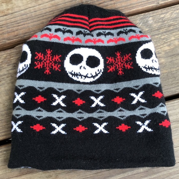 2 Items Hat & Bag Nightmare Before Christmas Jack Sally Cosmetic Zip Case Knit - Picture 9 of 10